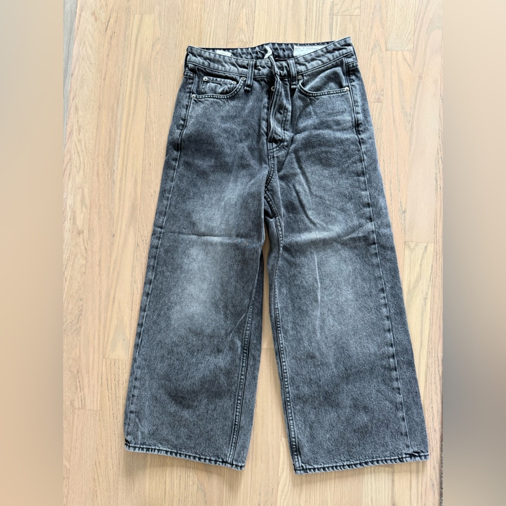 rag & bone Gray Wide-Leg Jeans. Maya highrise wide leg